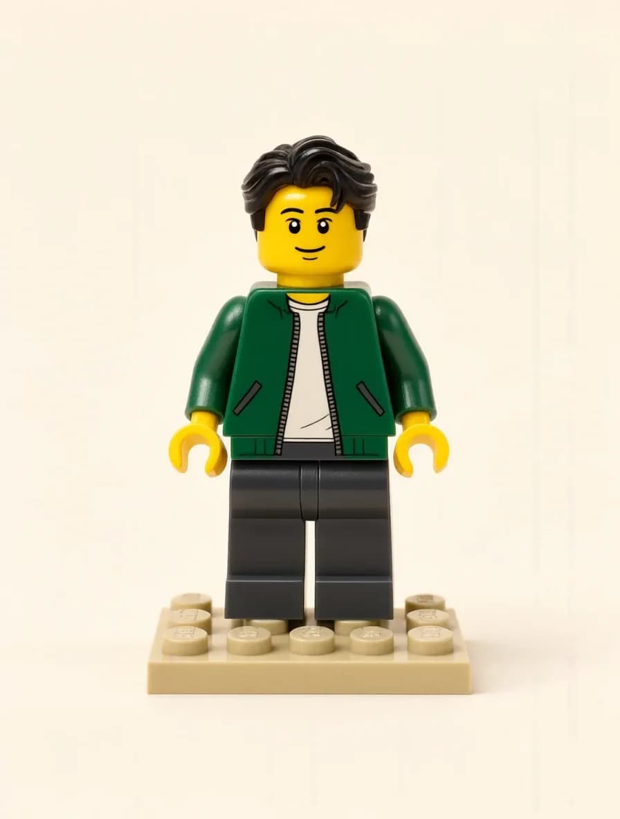 Result · Turn a single night portrait into a brick figure