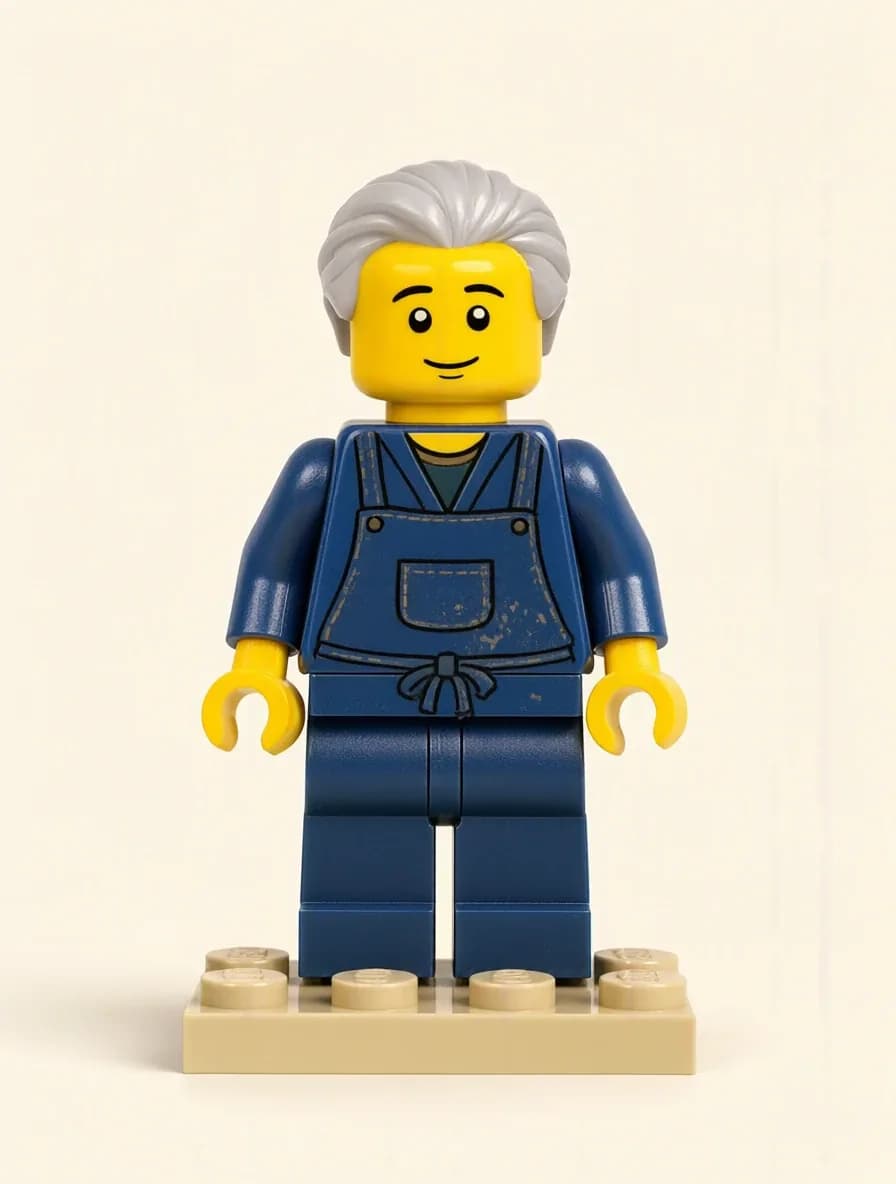 Result · A brick figure inspired by a potter