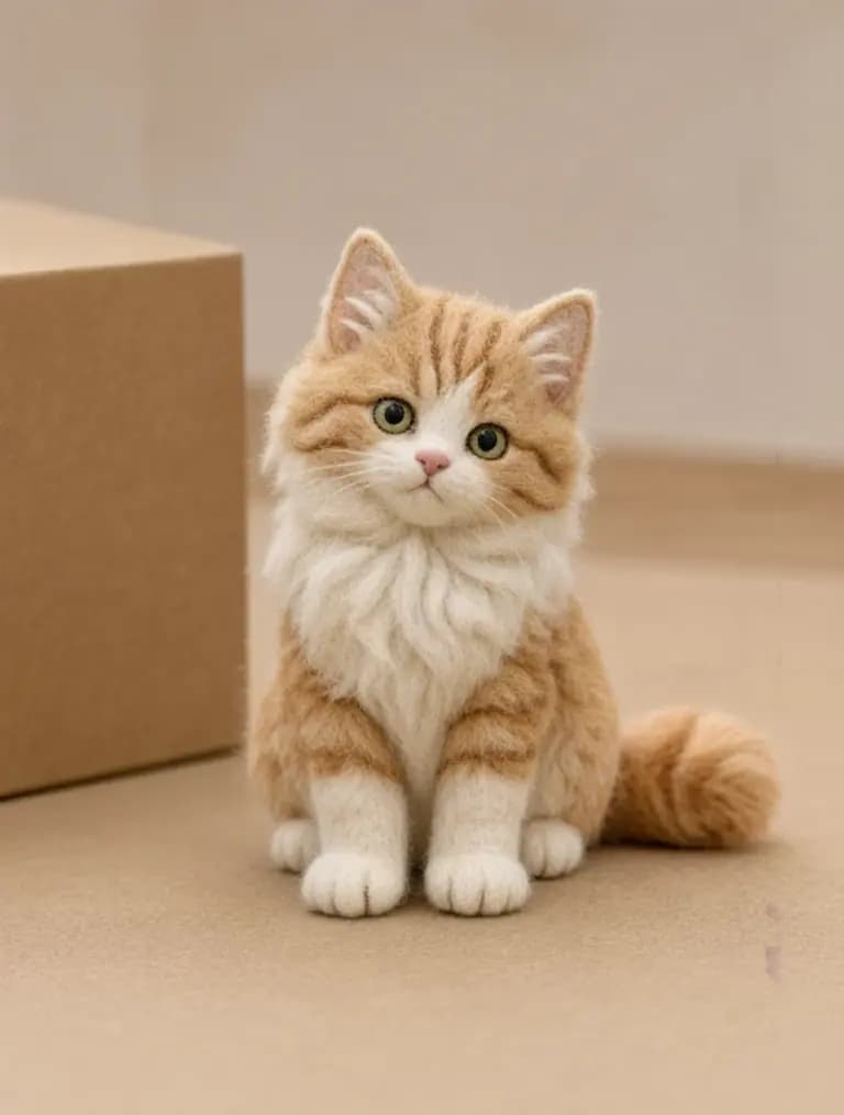 Result · A felt-and-clay look for your cat