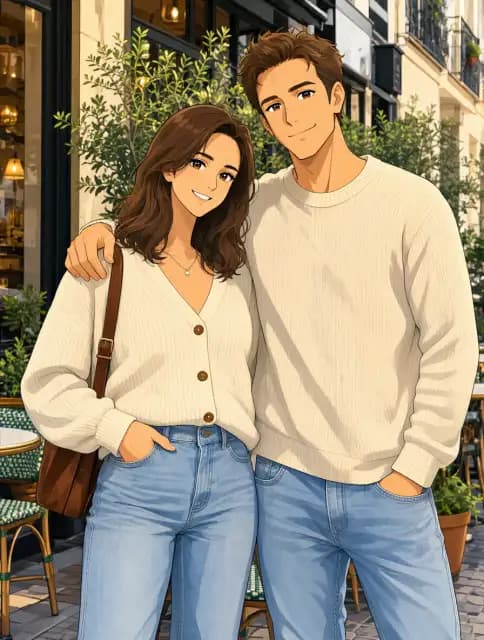Ergebnis · Paarfotos als Anime-Illustrationen