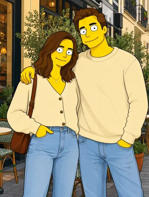 Resultat · Et Simpsons-inspireret parportræt